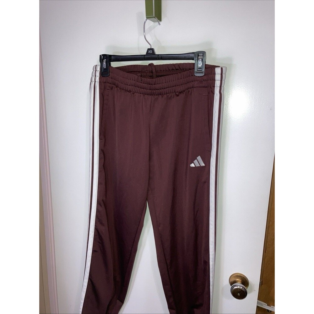 Adidas Burgundy With Striped Basketball Sweatpants Large 3 Strips